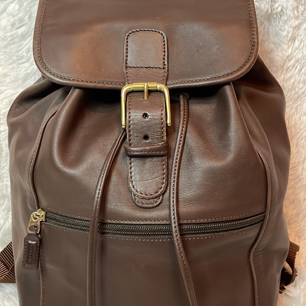 Coach Vintage XL Unisex Brown Backpack Rucksack 0529 - Picture 3 of 15